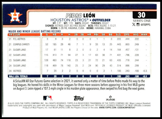 2025 Topps Sandglitter #30 Pedro León Houston Astros