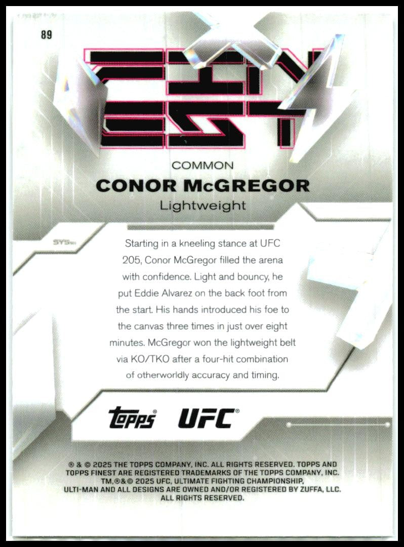 2025 Topps Finest UFC #89 Conor McGregor