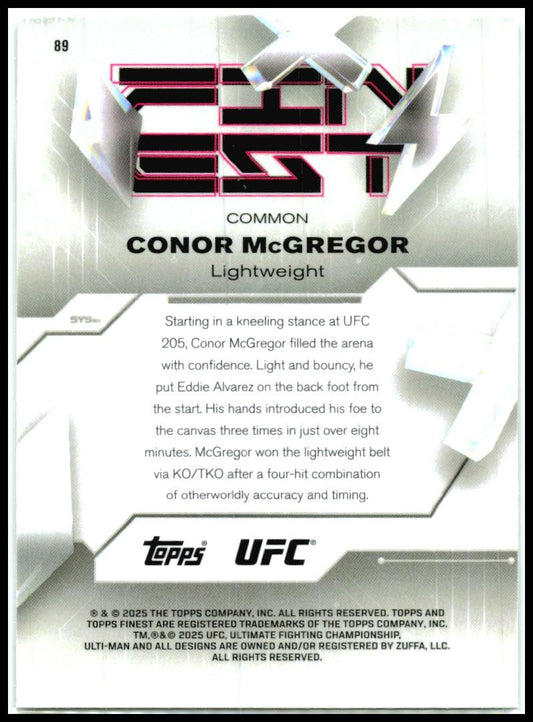 2025 Topps Finest UFC #89 Conor McGregor