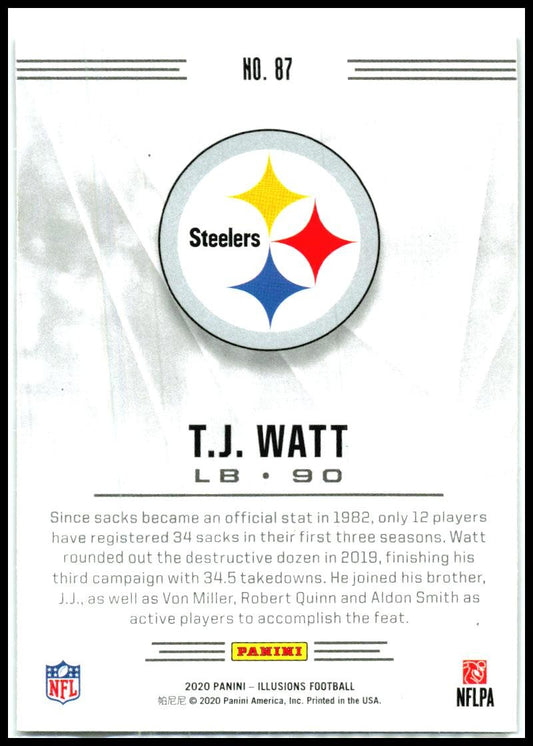 2020 Panini Illusions #87 T.J. Watt Pittsburgh Steelers