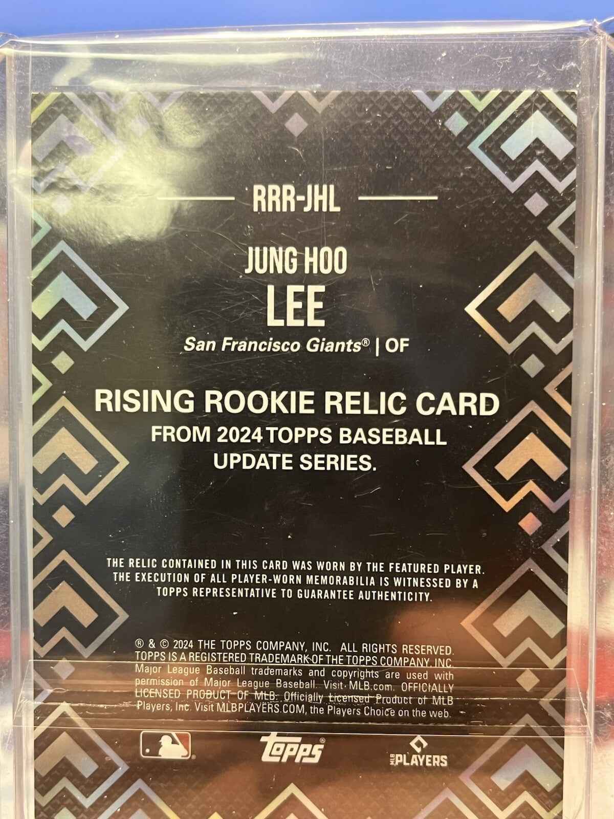 2024 Topps Update Rising Rookie Relic Jung Hoo Lee #RRR-JHL Red #/25 Giants