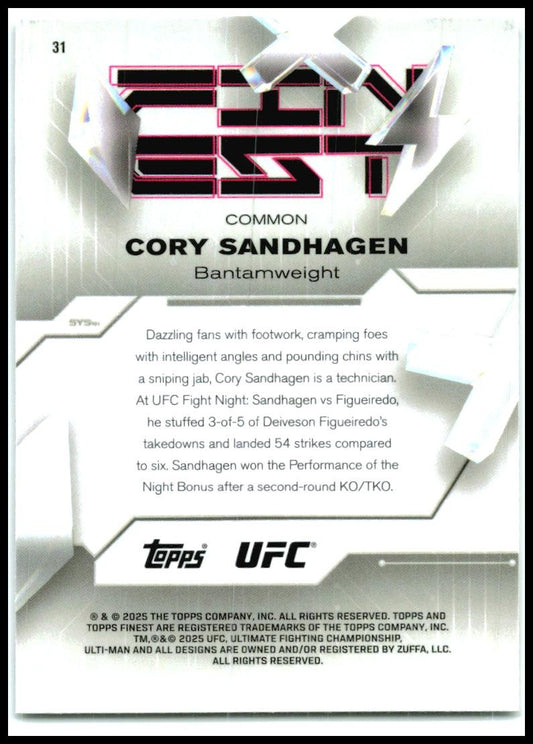 2025 Topps Finest UFC Common #31 Cory Sandhagen