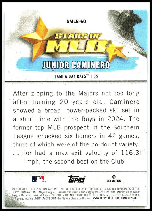 2025 Topps Stars of MLB #SMLB-60 Junior Caminero Tampa Bay Rays