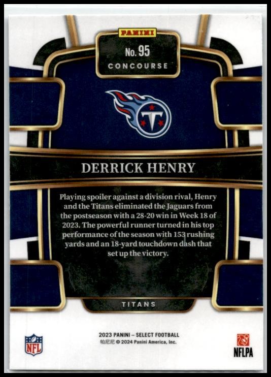 2023 Panini Select #95 Derrick Henry Tennessee Titans