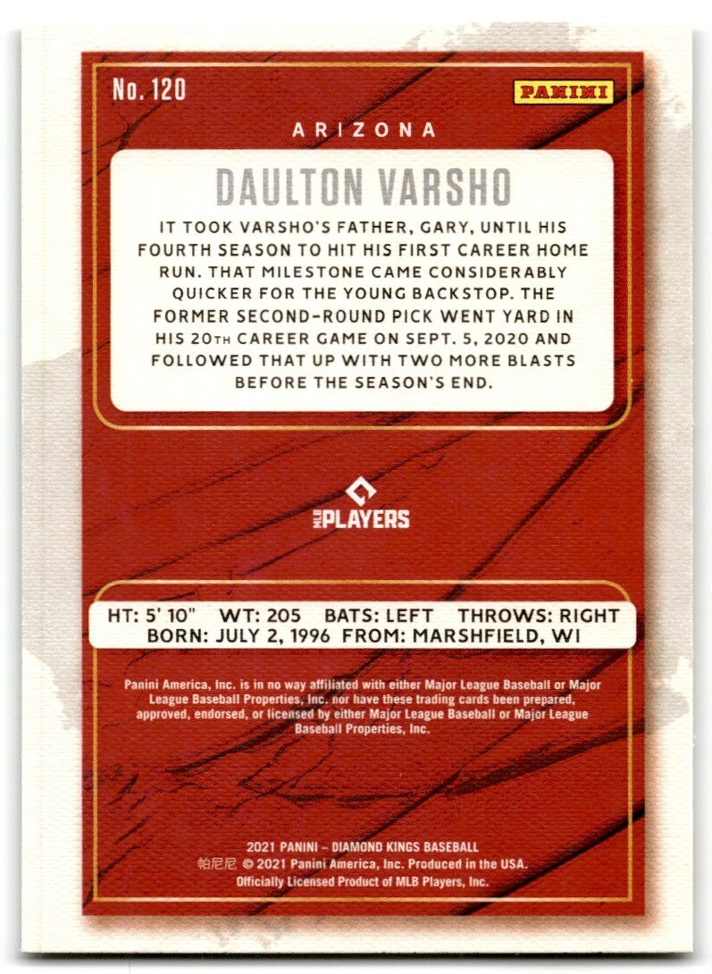2021 Panini Diamond Kings Daulton Varsho Rookie Arizona Diamondbacks #120