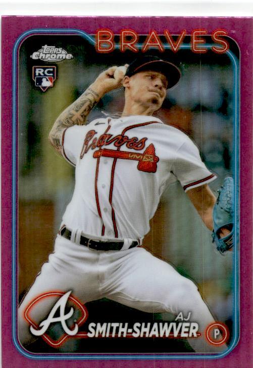 2024 Topps Chrome Pink Refractors #19 AJ Smith-Shawver Rookie Atlanta Braves