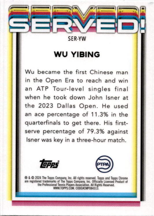 2024 Topps Chrome Tennis Served #SER-YW Wu Yibing