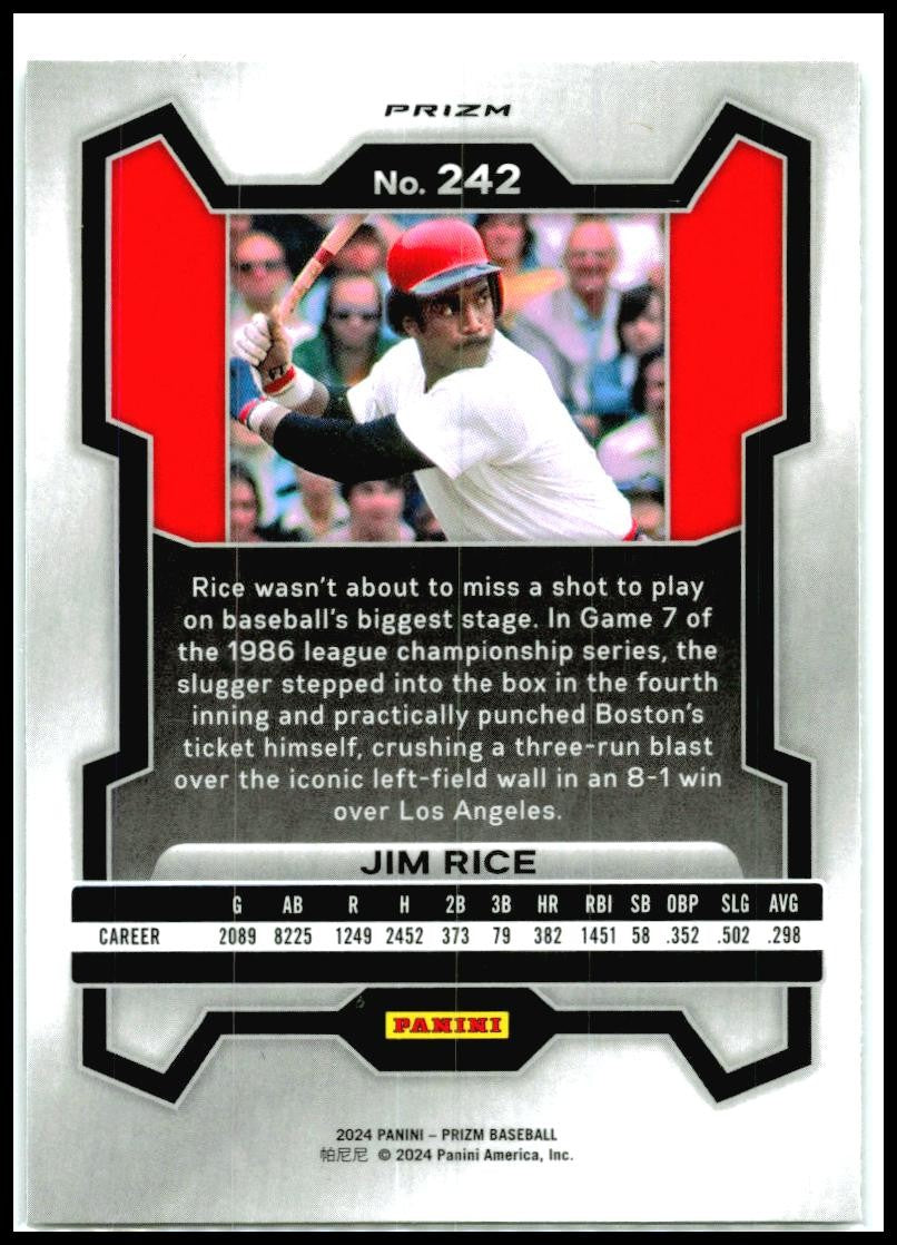 2024 Panini Prizm Silver Prizms #242 Jim Rice Boston Red Sox