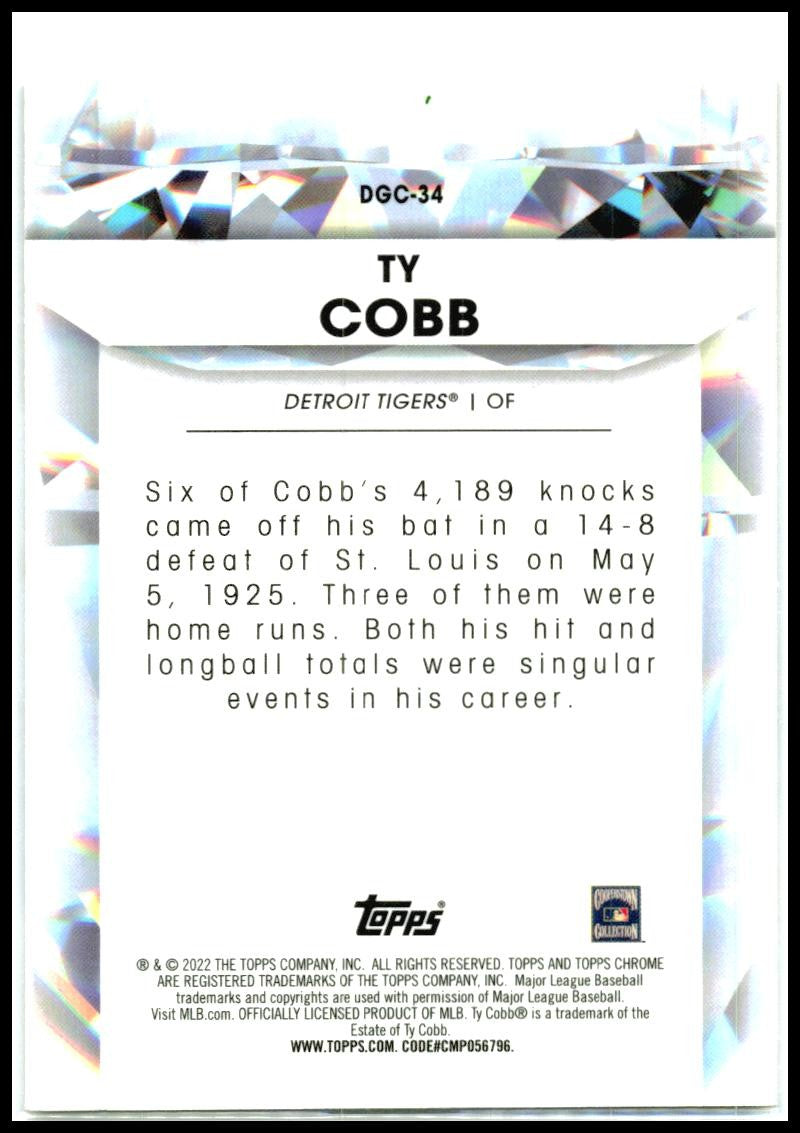2022 Topps #DGDC-34 Ty Cobb Detroit Tigers
