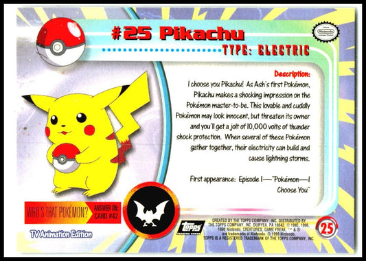 2000 Topps Chrome Pokemon #25 Pikachu