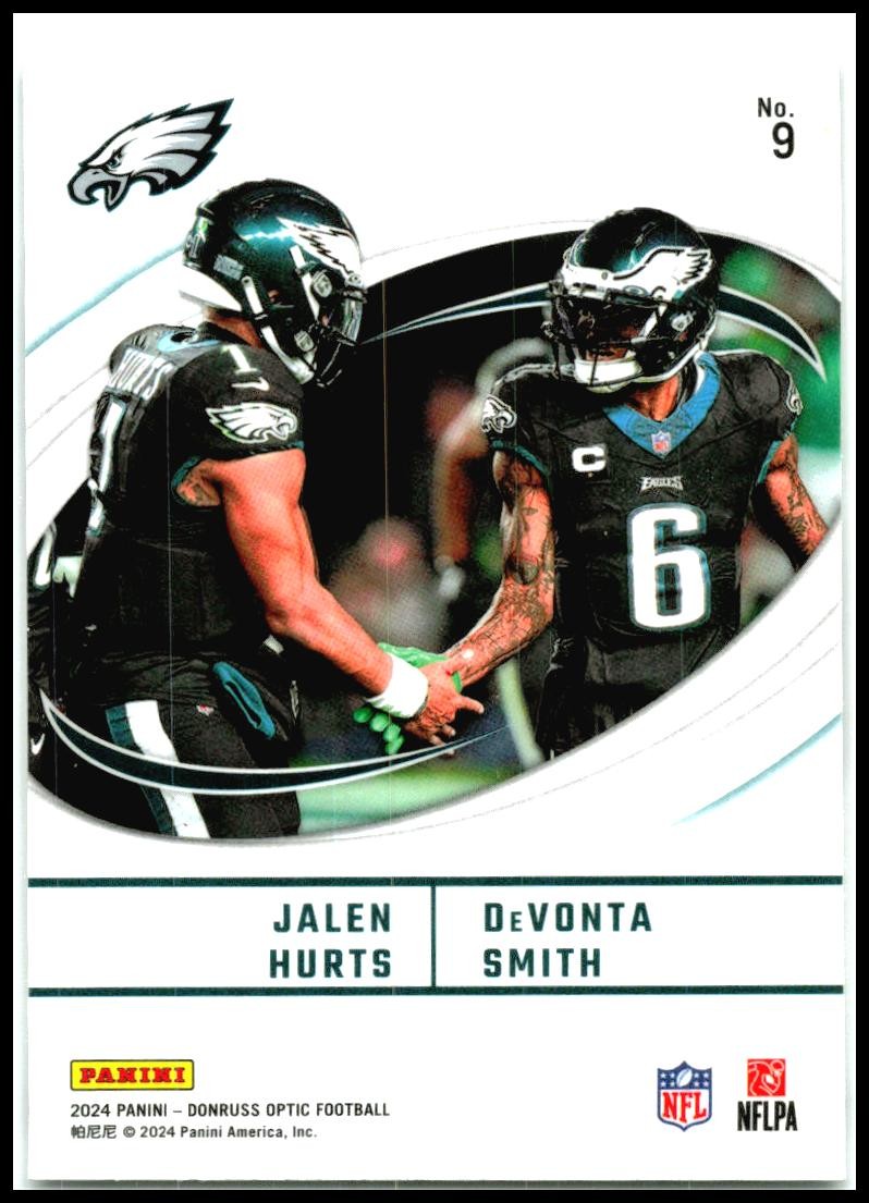 2024 Donruss Optic Best Tuddys Purple Stars #9 DeVonta Smith / Jalen Hurts