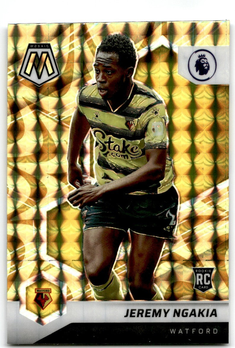 2021 Panini Mosaic Premier League Reactive Gold Mosaic Prizm Jeremy Ngakia
