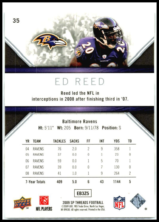 2009 SP Threads #35 Ed Reed Baltimore Ravens