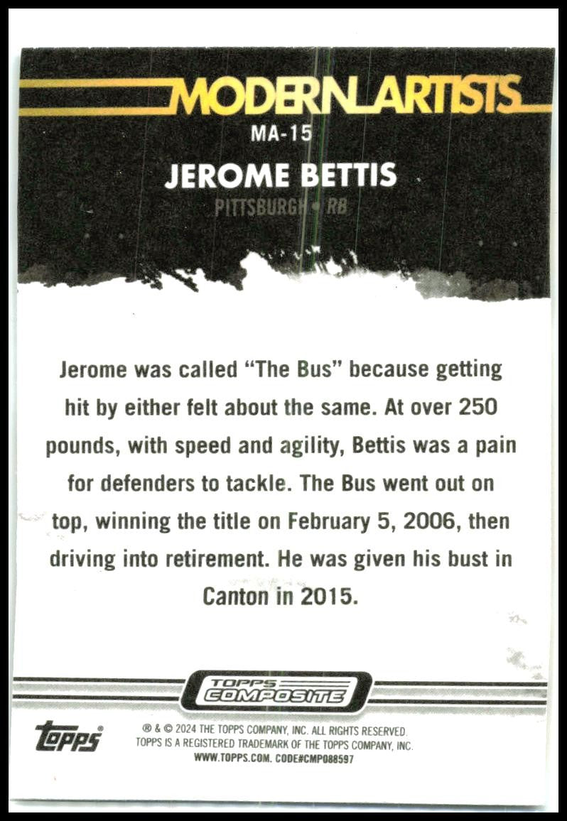 2023 Topps Composite Modern Artists #MA-15 Jerome Bettis Pittsburgh Steelers