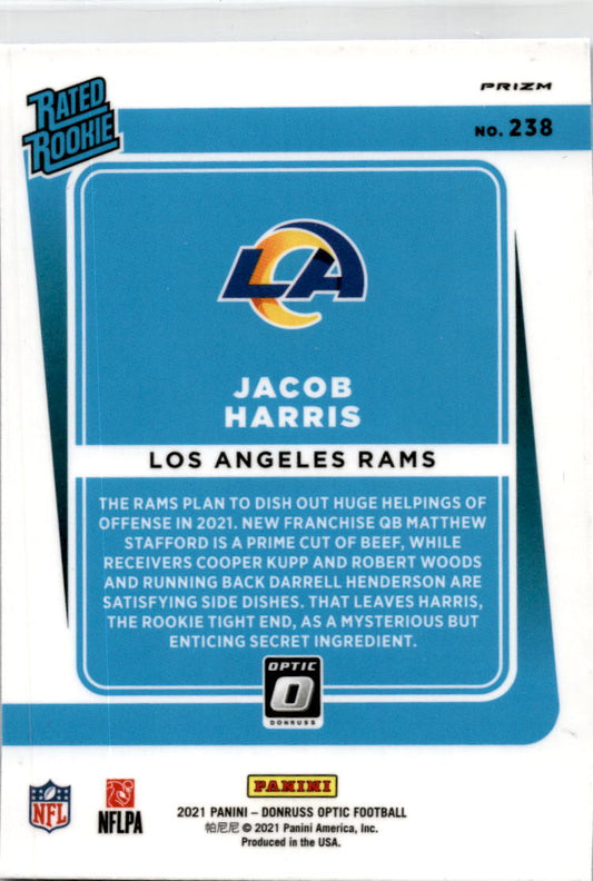 2021 Donruss Optic Blue Hyper #238 Jacob Harris Los Angeles Rams