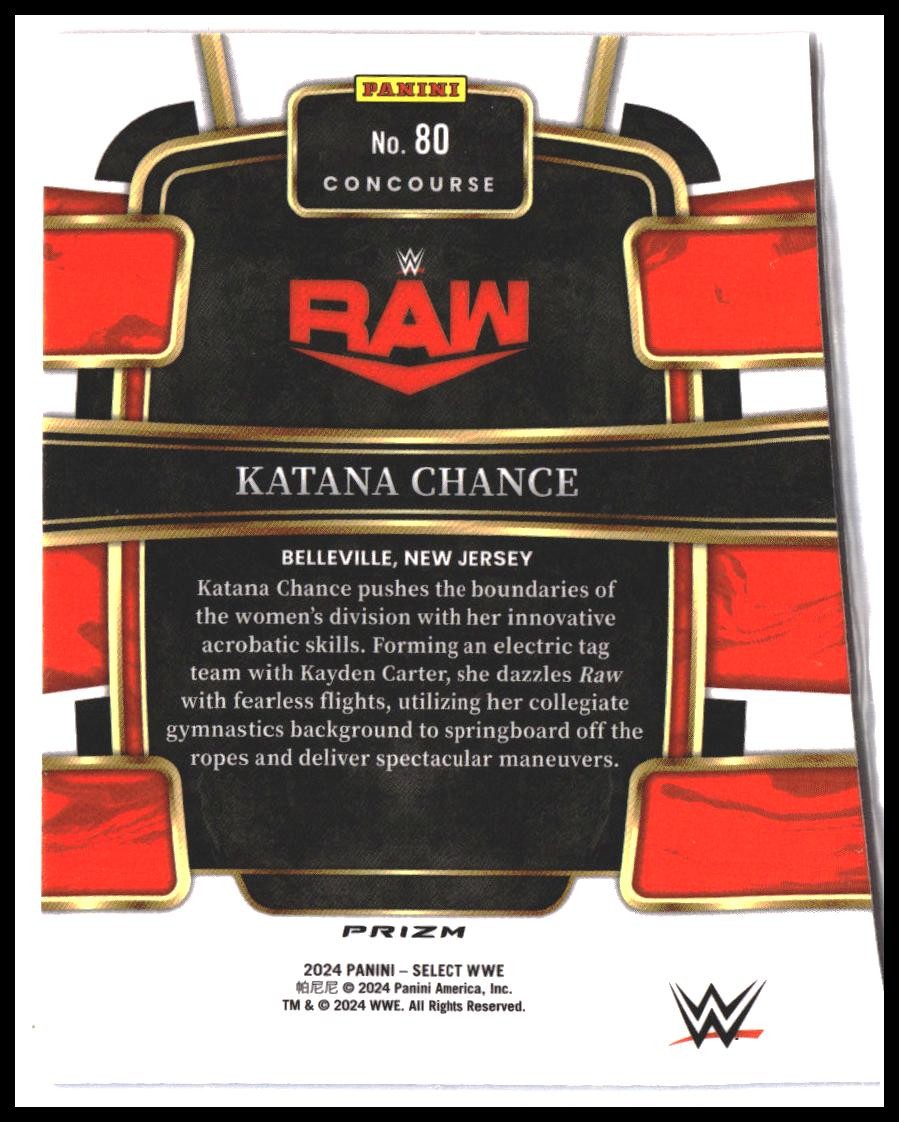 Katana Chance #80 2024 Panini Select WWE Red and Blue Prizms