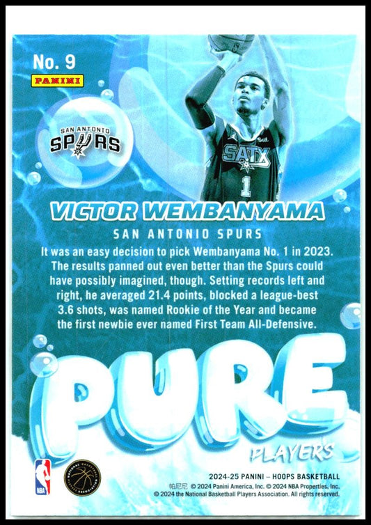 2024-25 Hoops Winter Pure Players #9 Victor Wembanyama San Antonio Spurs