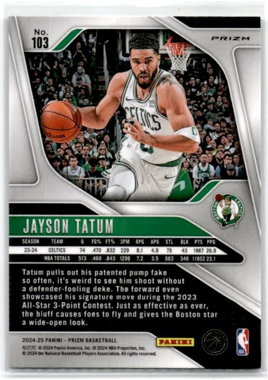 2024-25 Panini Prizm Prizms Silver #103 Jayson Tatum Boston Celtics