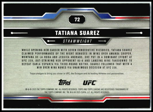 2025 Topps Chrome UFC Purple #72 Tatiana Suarez