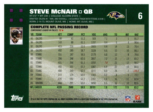 2007 Topps #6 Steve McNair