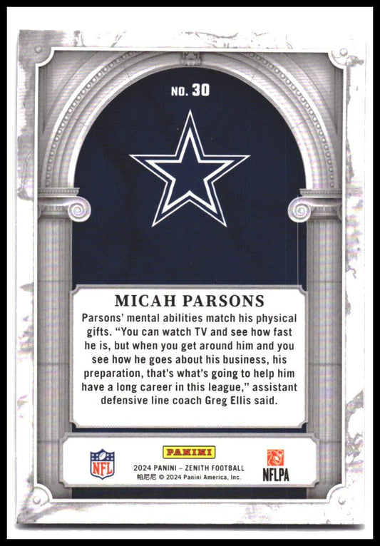 Micah Parsons #30 2024 Panini Zenith Z Marquee