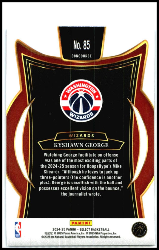 2024-25 Panini Select Blue (Retail) #85 Kyshawn George Rookie Washington Wizards