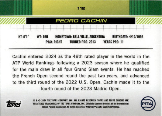 2024 Topps Chrome Tennis #112 Pedro Cachin