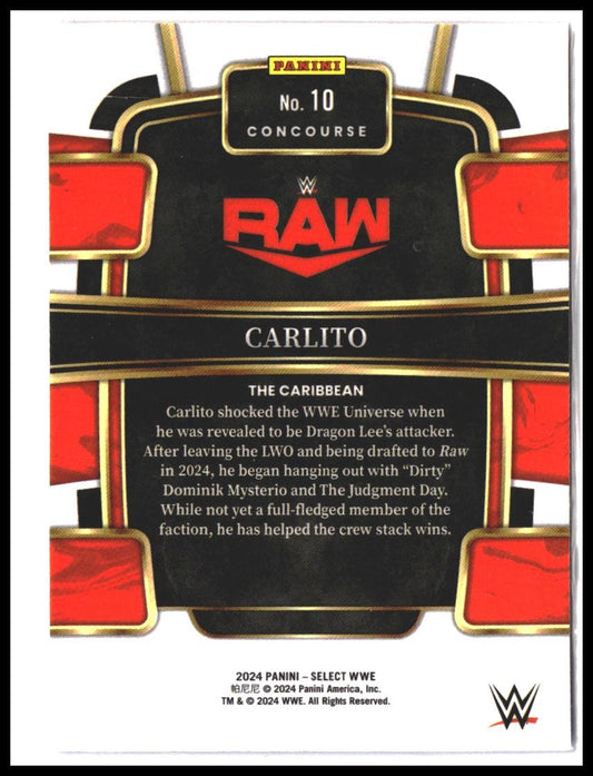 Carlito #10 2024 Panini Select WWE Red and Blue