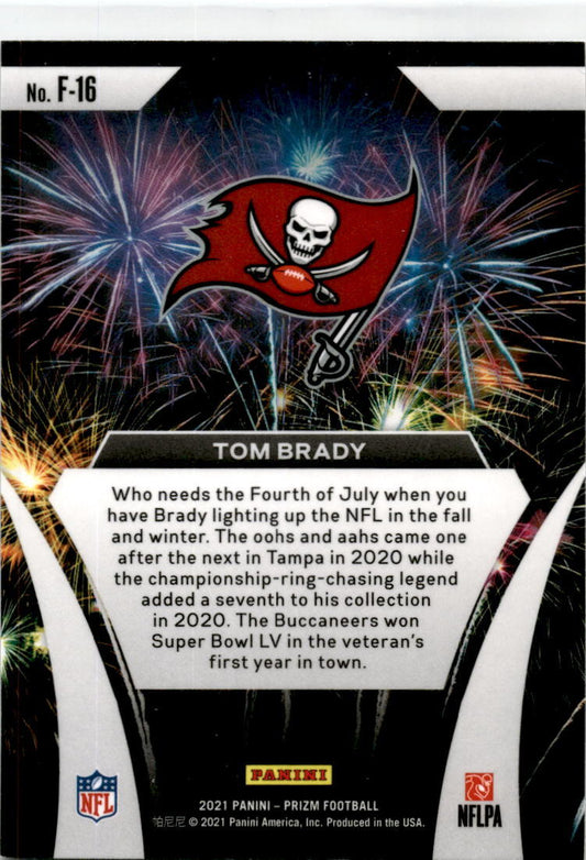 2021 Panini Prizm Fireworks #F-16 Tom Brady Tampa Bay Buccaneers