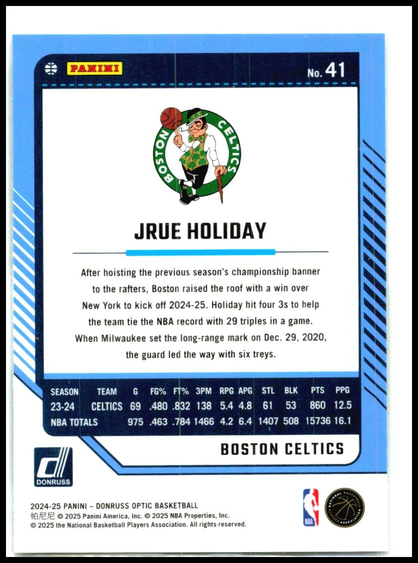 2024-25 Donruss Optic #41 Jrue Holiday Boston Celtics