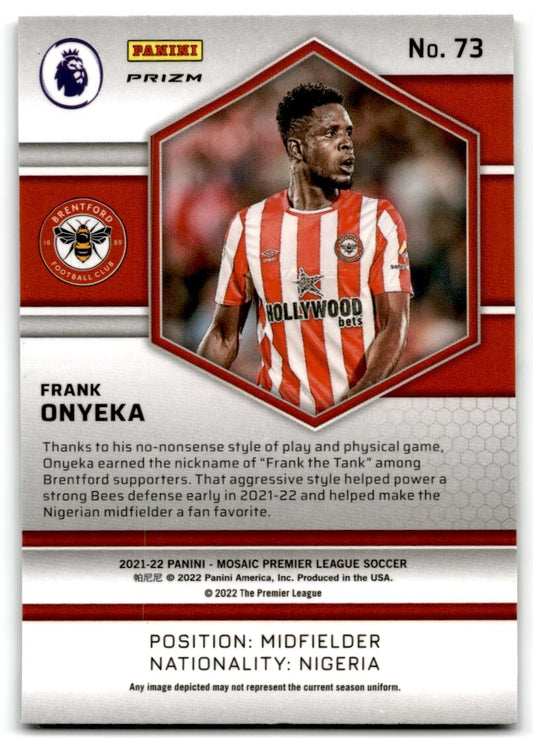 2022 Panini Mosaic Premier League Reactive Gold Mosaic Frank Onyeka Rookie