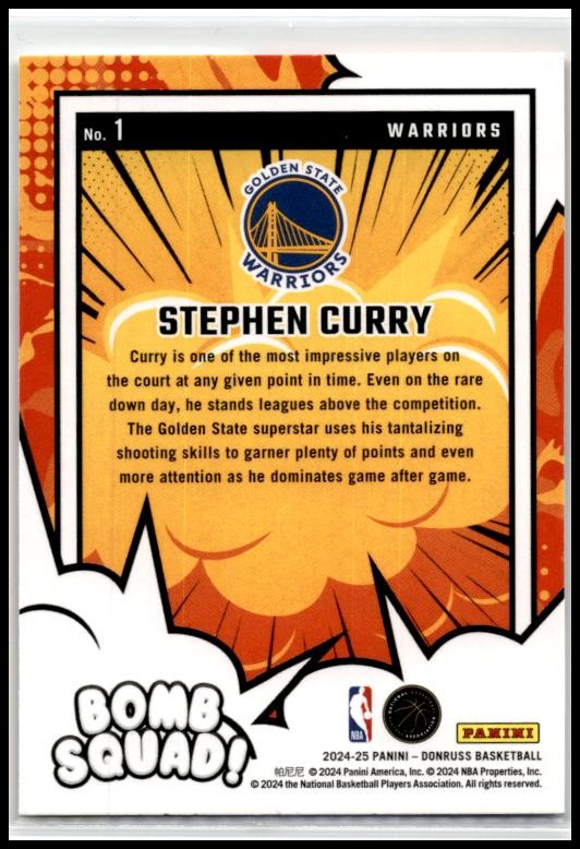 2024-25 Donruss Bomb Squad #1 Stephen Curry Golden State Warriors