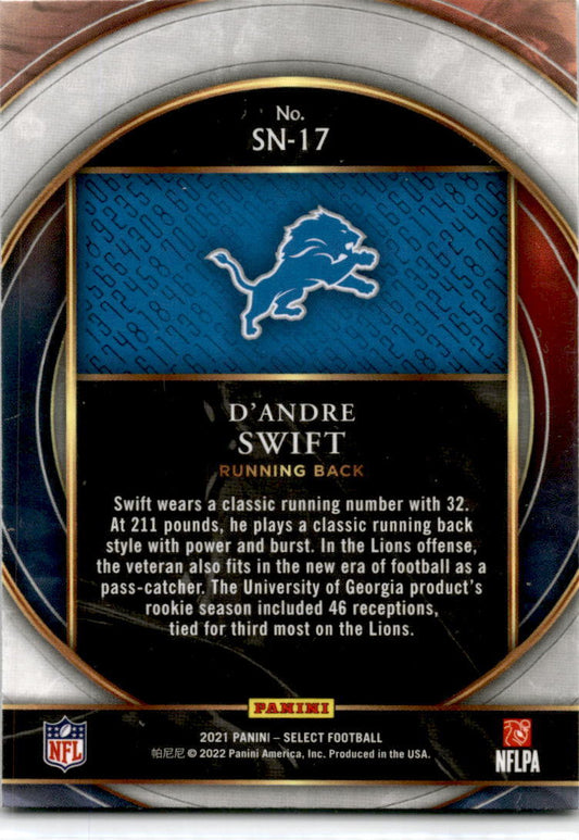 2021 Panini Select Numbers #SN-17 D'Andre Swift Detroit Lions
