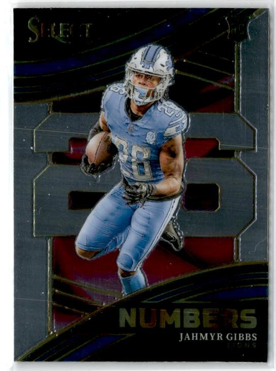 2023 Panini Select Select Numbers #NMB-JGI Jahmyr Gibbs Detroit Lions