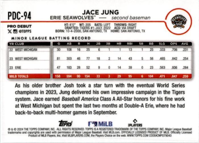 2024 Topps Pro Debut Chrome #PDC-94 Jace Jung