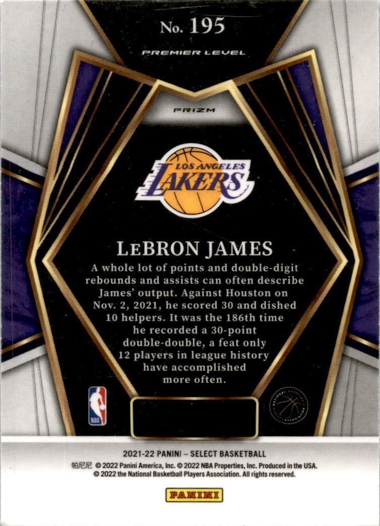 2021 Prizm Blue Shimmer Prizm #195 LeBron James Los Angeles Lakers