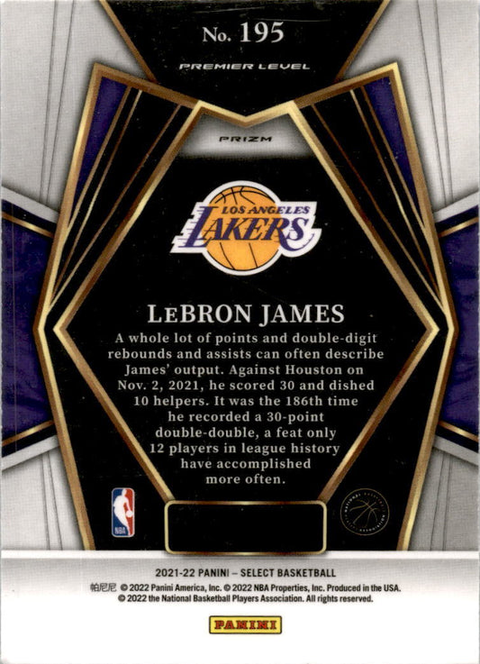 2021 Prizm Blue Shimmer Prizm #195 LeBron James Los Angeles Lakers