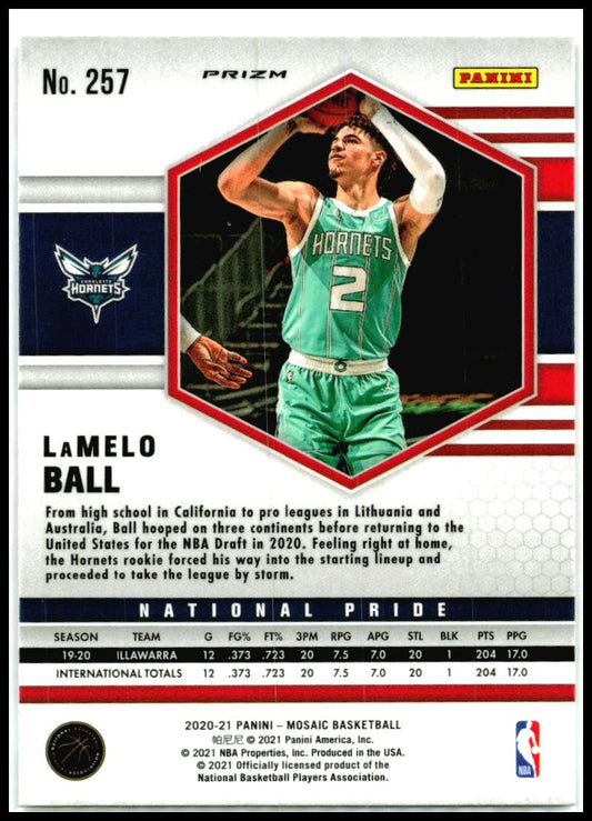2020-21 Panini Mosaic Mosaic Reactive Orange #257 LaMelo Ball Charlotte Hornets