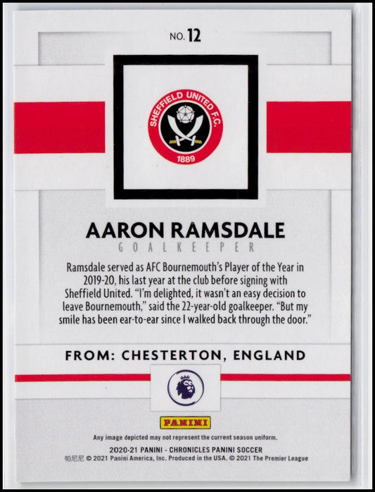 2020-21 Panini Chronicles - Panini Premier League #12 Aaron Ramsdale