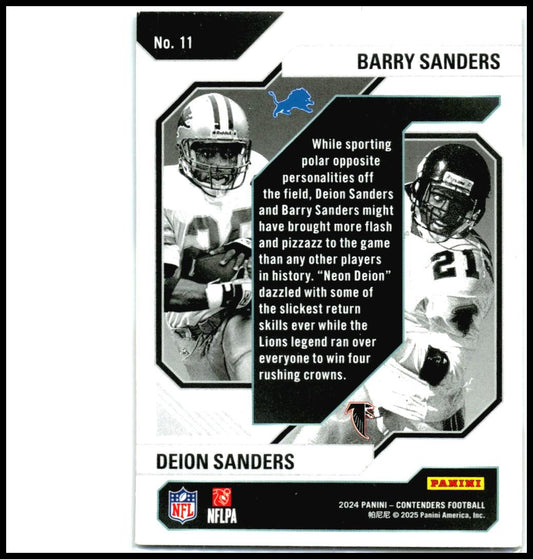 2024 Panini Contenders Historic Draft Class Contenders #11 Sanders / Deion