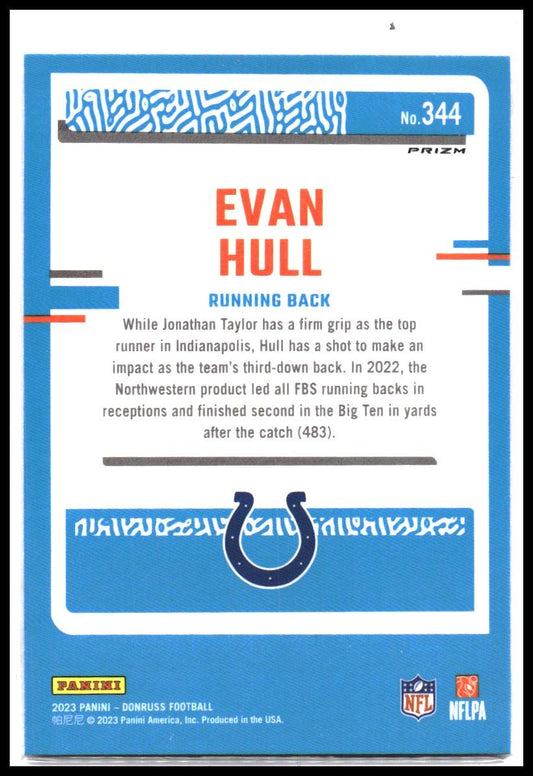 Evan Hull #344 2023 Donruss Optic Rated Rookie Preview Holo Prizm Rookie RC