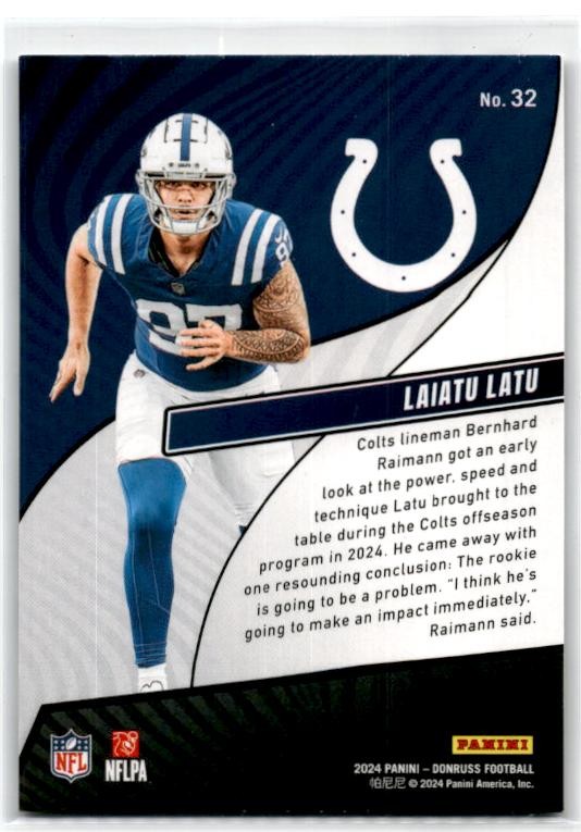 2024 Donruss Rookie Revolution #32 Laiatu Latu Indianapolis Colts