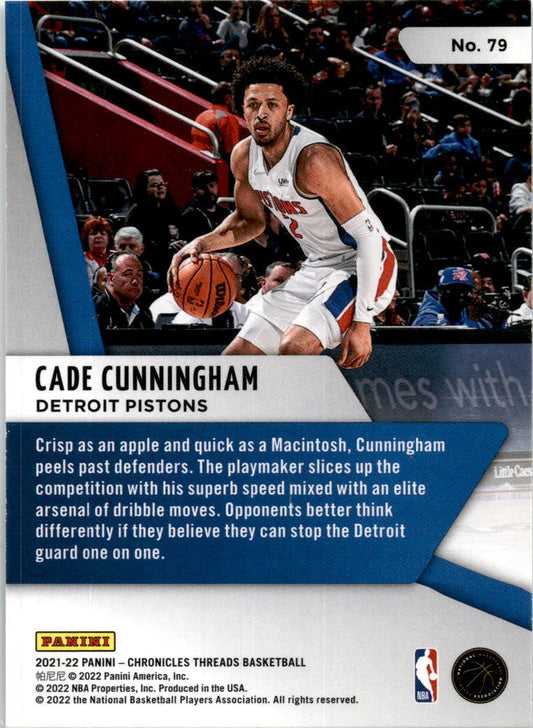 2021-22 Panini Chronicles Green #79 Cade Cunningham Rookie Detroit Pistons