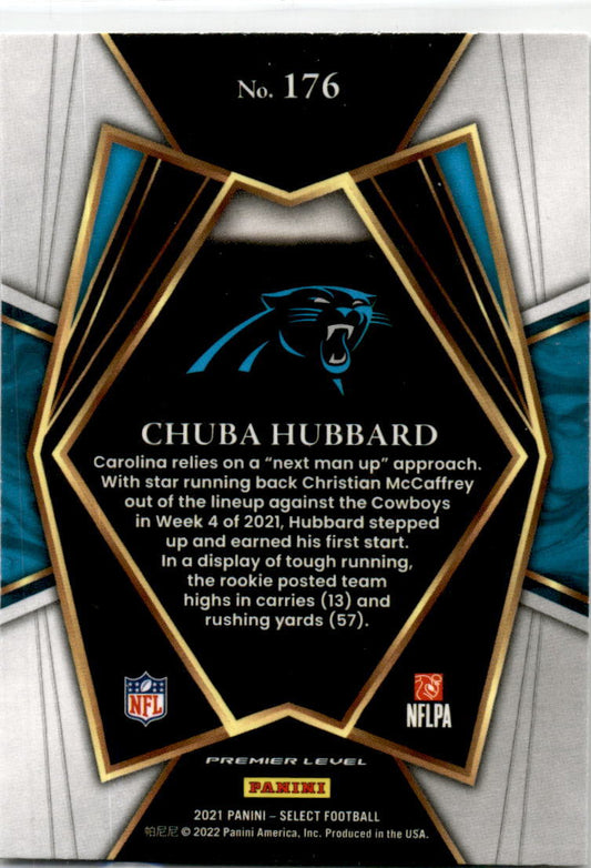 2021 Panini Select #176 Chuba Hubbard Rookie Carolina Panthers