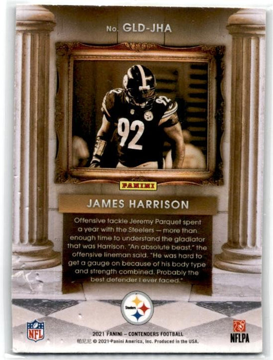 2021 Panini Contenders Gladiators #GLD-JHA James Harrison Pittsburgh Steelers
