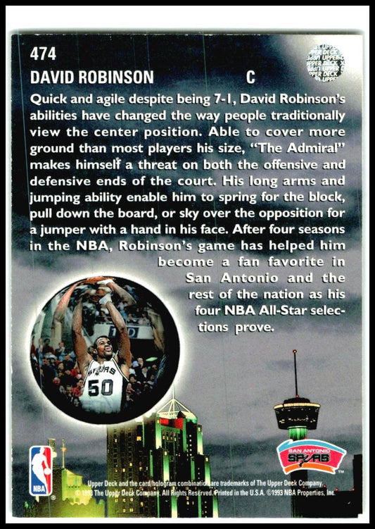 1993-94 Upper Deck #474 David Robinson San Antonio Spurs