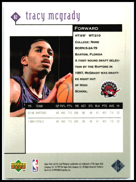 1998-99 Upper Deck Black Diamond #82 Tracy McGrady Toronto Raptors