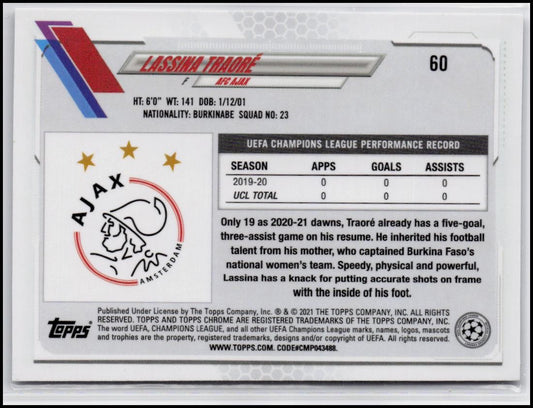 2020-21 Topps Chrome UEFA Champions League #60 Lassina Traoré