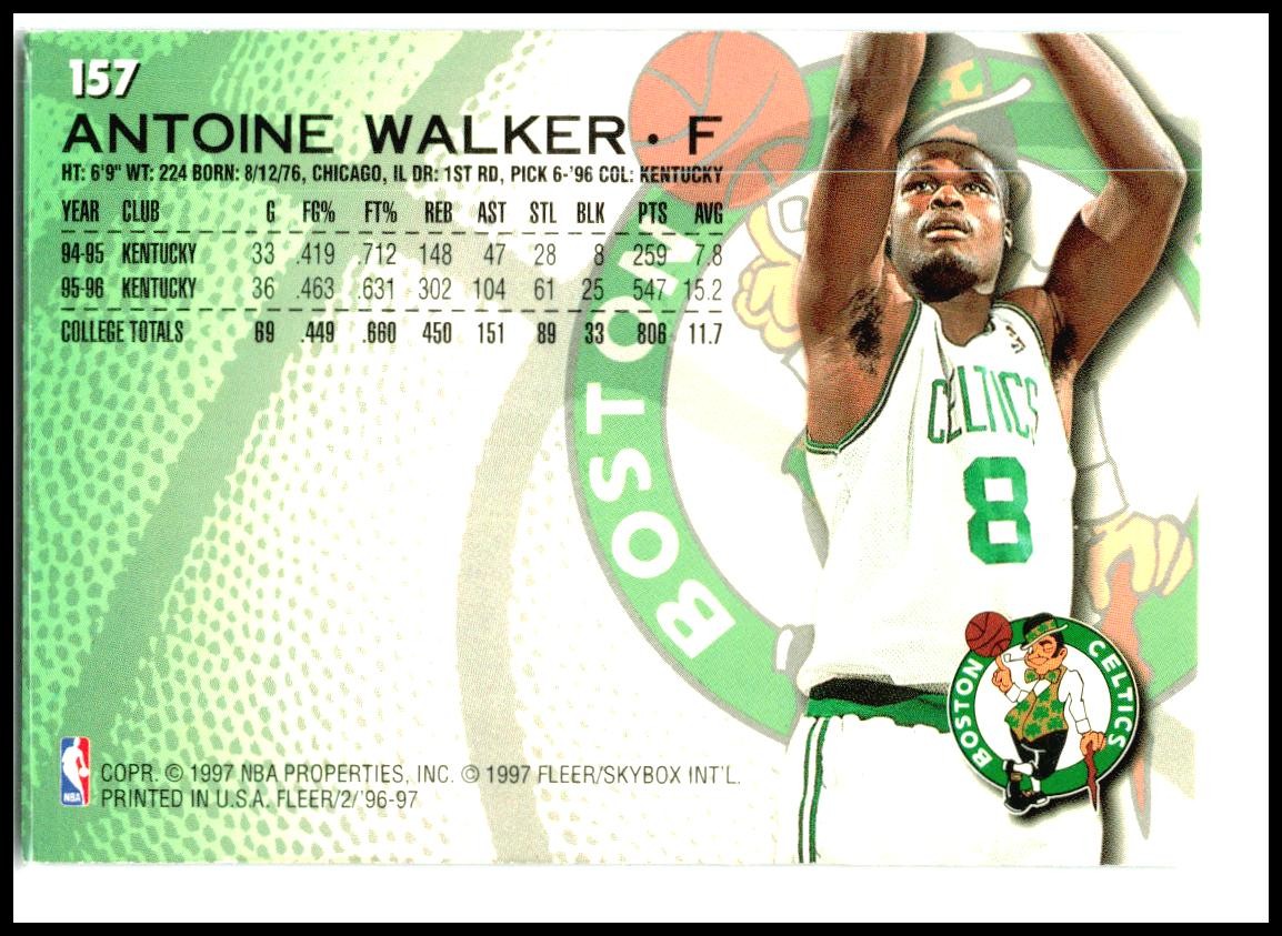 1996-97 Fleer #157 Antoine Walker Rookie Boston Celtics