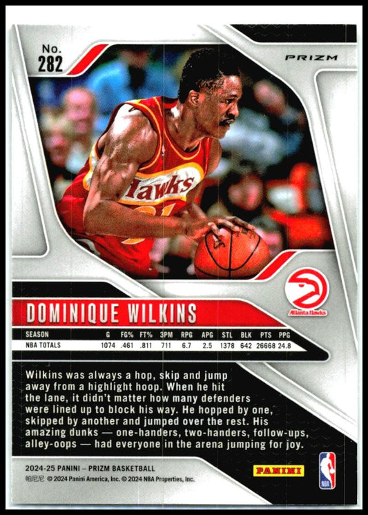 2024-25 Panini Prizm Prizms Ice #282 Dominique Wilkins Atlanta Hawks